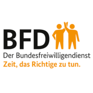 Logo "BFD: Bundesfreiwilligendienst. Zeit, das Richtige zu tun."