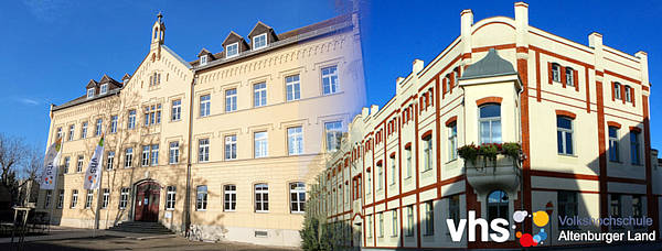 Collage: Volkshochschule Altenburg und Volkshochschule Schmölln.